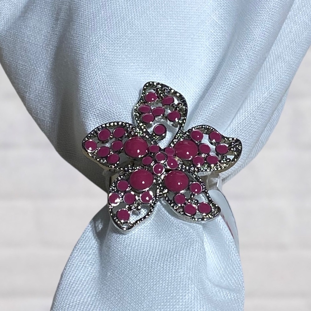 SILVER Rose Flower Ring